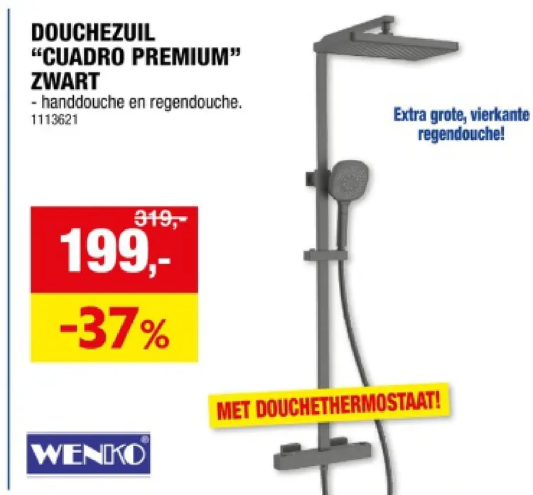 Promotie: Douchezuil "cuadro premium" zwart