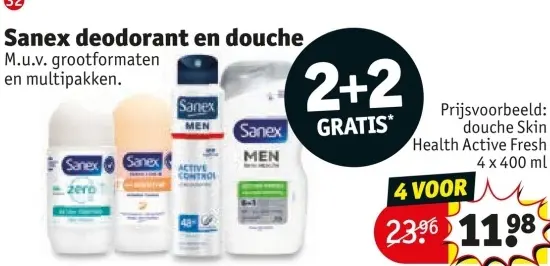 Aanbieding: Sanex deodorant en douche