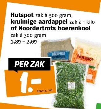 Aanbieding: Hutspot zak, kruimige aardappel zak of Noordertrots boerenkool