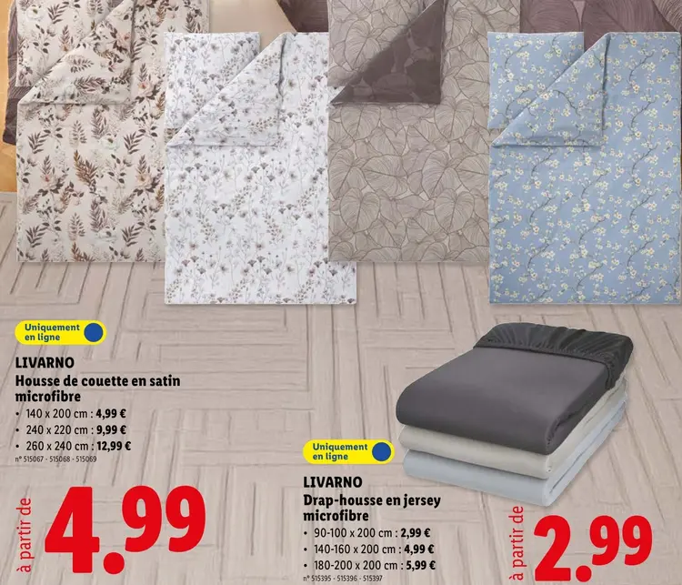 Offre: LIVARNO Housse de couette en satin microfibre