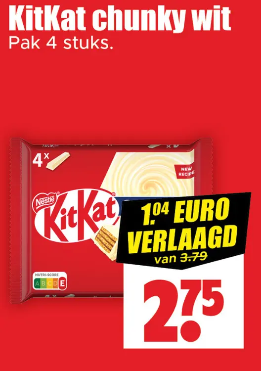 Aanbieding: KitKat chunky wit