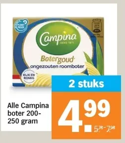 Aanbieding: Alle Campina boter