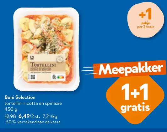Promotie: Tortellini ricotta en spinazie