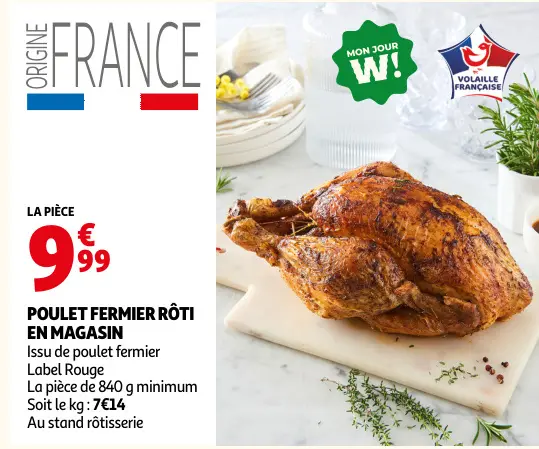 Promotie: Poulet fermier rôti