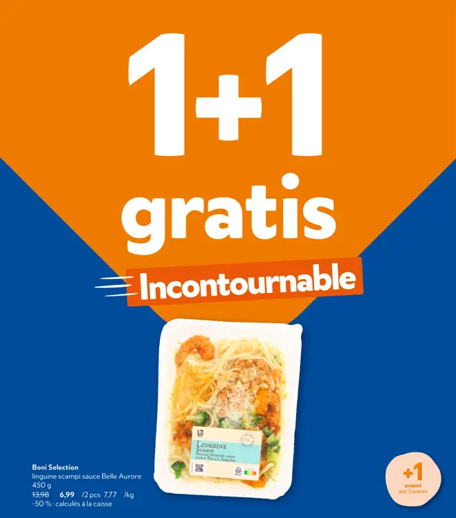 Offre: Linguine scampi sauce Belle Aurore
