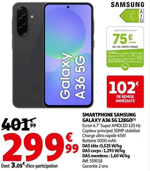 Promotie: Samsung galaxy a36 5g 128go