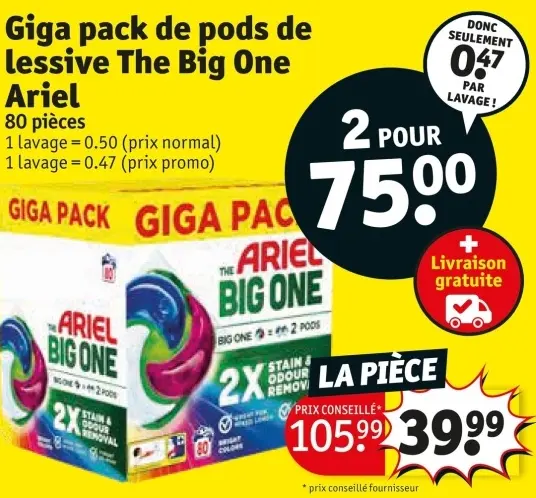Offre: Giga pack de pods de lessive The Big One