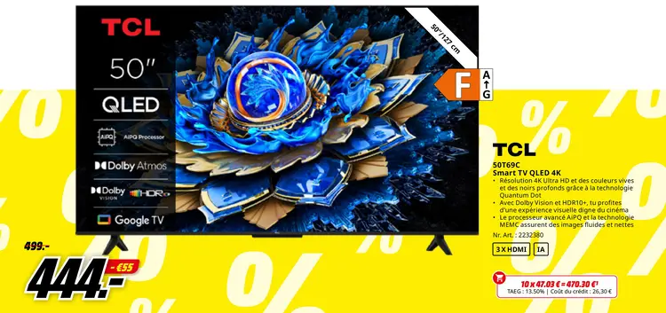 Offre: TCL 50T69C Smart TV QLED 4K
