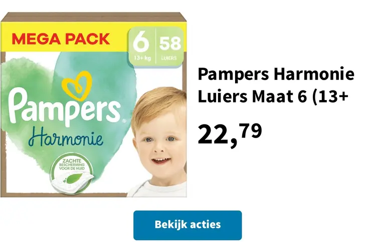 Aanbieding: Pampers Harmonie Luiers Maat 6 (13+