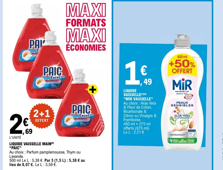 Promotie: Liquide vaisselle main