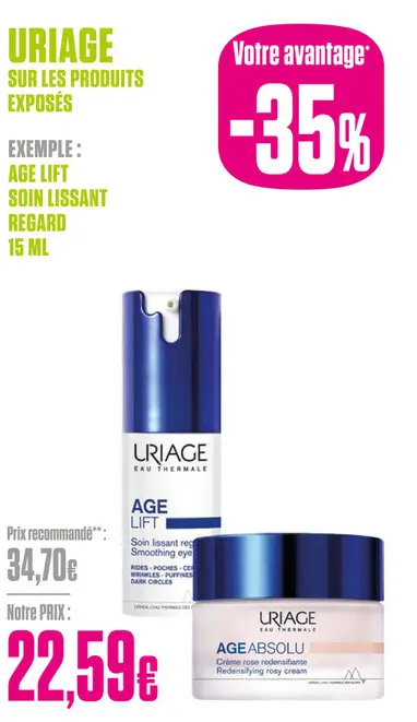 Offre: Uriage Age Lift Soin Lissant Regard 15ml - Uriage