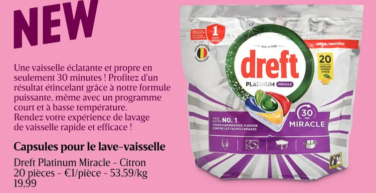 Offre: Capsules pour le lave-vaisselle Dreft Platinu