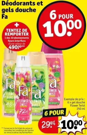 Offre: Déodorants et gels douche