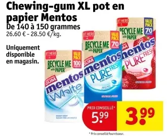 Offre: Chewing-gum XL pot en papier