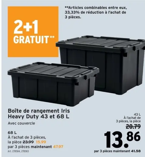 Offre: Boîte de rangement Iris Heavy Duty