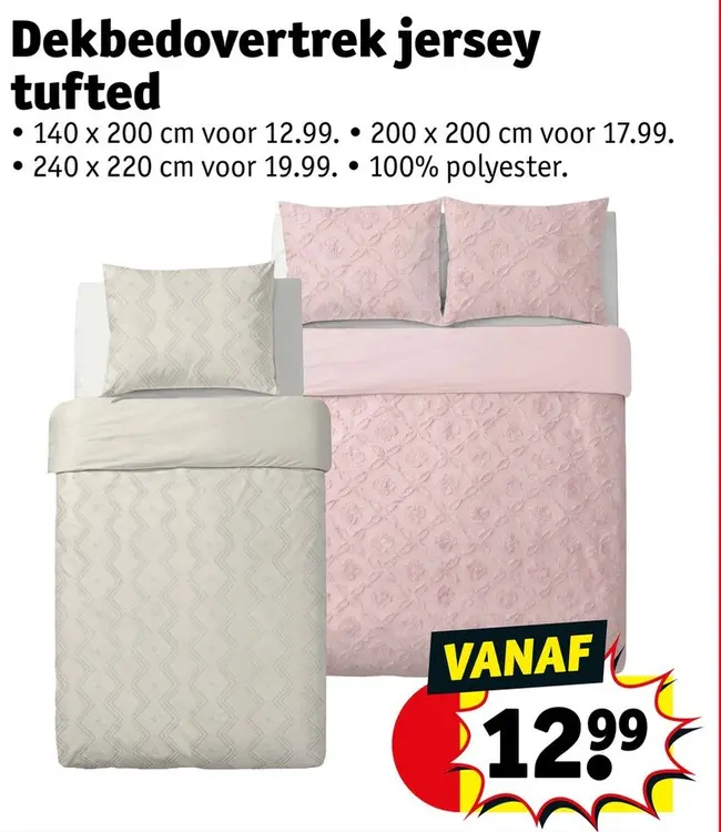 Promotie: Dekbedovertrek jersey tufted