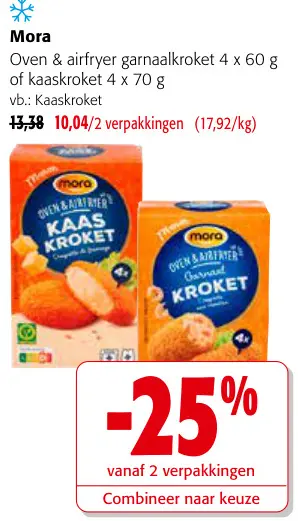 Promotie: Oven & airfryer garnaalkroket of kaaskroket