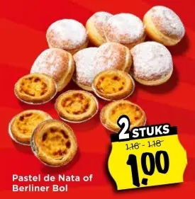 Aanbieding: Pastel de Nata of Berliner Bol