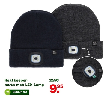 Aanbieding: Heatkeeper muts met LED-lamp