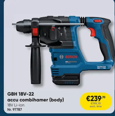 Promotie: GBH 18V-22 accu combihamer (body)