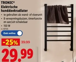 Promotie: Elektrische handdoekradiator