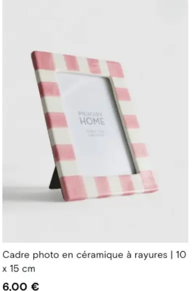Offre: Cadre photo en céramique à rayures
