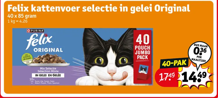 Promotie: Felix kattenvoer selectie in gelei Original