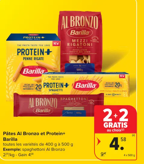 Offre: Pâtes Al Bronzo et Protein+ Barilla