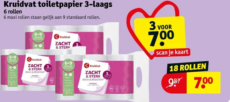 Promotie: Toiletpapier Zacht & Sterk 3-laags