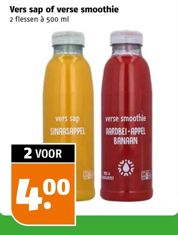 Aanbieding: Vers sap of verse smoothie