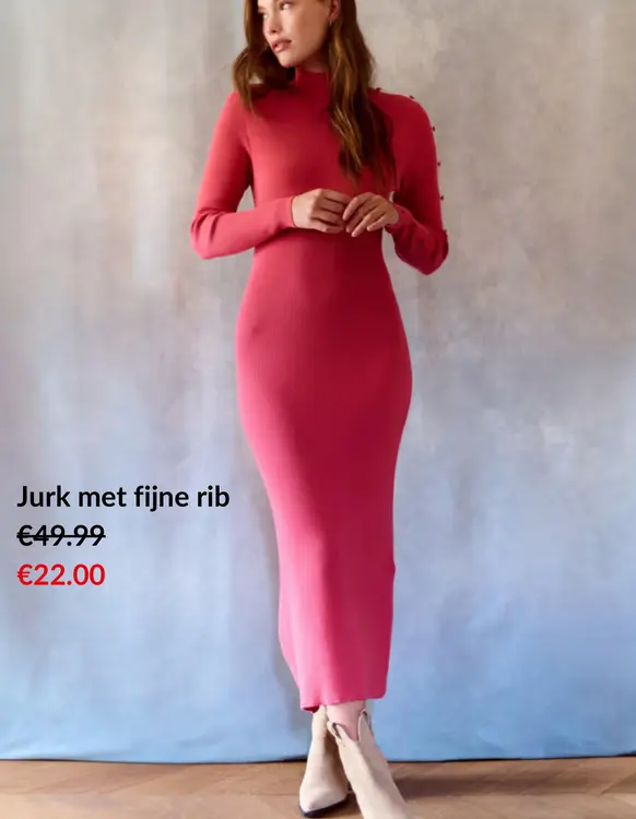 Promotie: Gebreide jurk met col