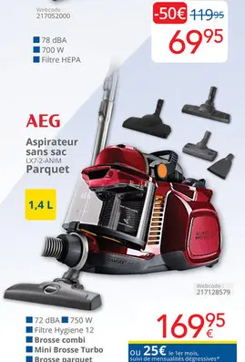 Offre: Aspirateur sans sac LX7-2-ANIM Parquet
