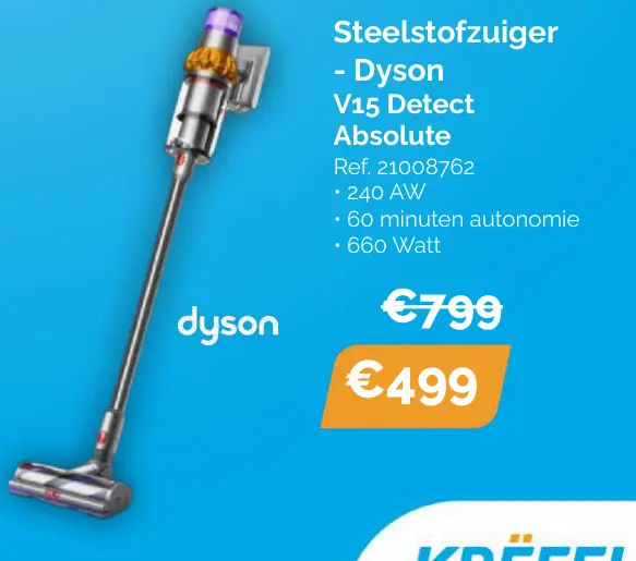 Promotie: Steelstofzuiger - Dyson V15 Detect Absolute