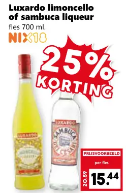 Aanbieding: Luxardo limoncello of sambuca liqueur