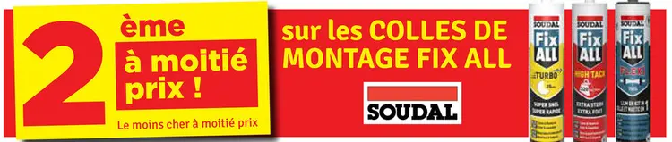 Offre: Colles de montage Fix All