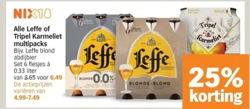 Aanbieding: Alle Leffe of Tripel Karmeliet multipacks