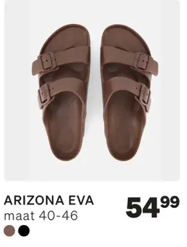 Aanbieding: Birkenstock Arizona Slippers bruin Eva