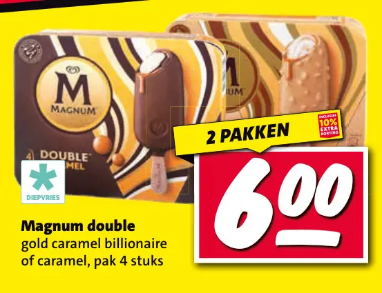 Aanbieding: Magnum double gold caramel billionaire of caramel