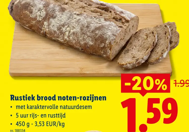 Promotie: Rustiek brood noten-rozijnen