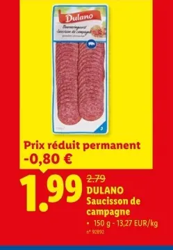 Offre: Saucisson de campagne