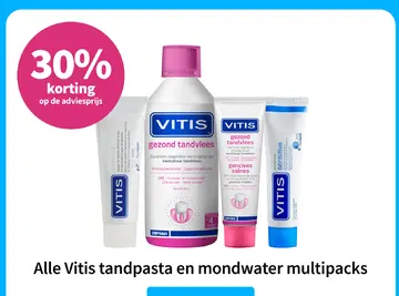 Aanbieding: Vitis tandpasta en mondwater multipacks