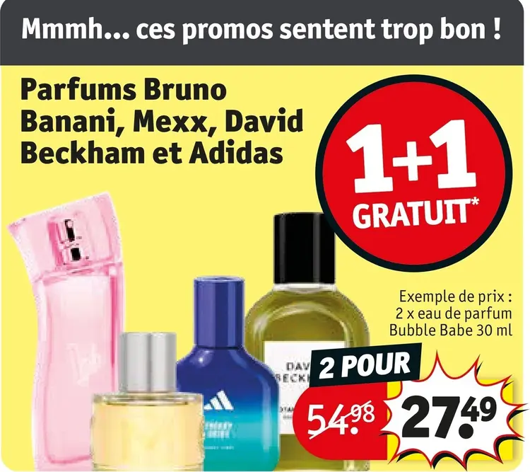 Offre: Parfums Bruno Banani, Mexx, David Beckham et Adidas