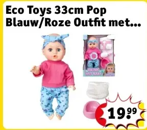 Aanbieding: Eco Toys Pop Blauw/Roze Outfit Met Accessoires