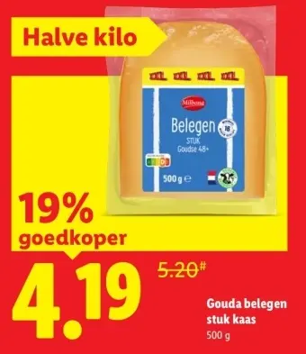 Aanbieding: Gouda belegen stuk kaas