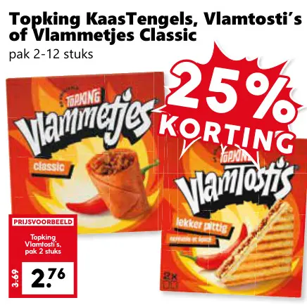 Aanbieding: KaasTengels, Vlamtosti's of Vlammetjes Classic
