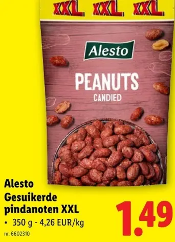Aanbieding: Gesuikerde pindanoten XXL
