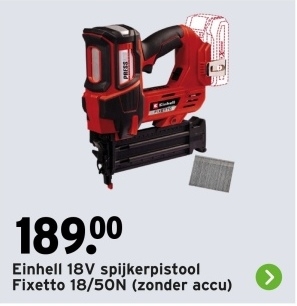 Aanbieding: 18V spijkerpistool Fixetto 18/50N