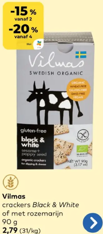 Promotie: crackers Black & White of met rozemarijn