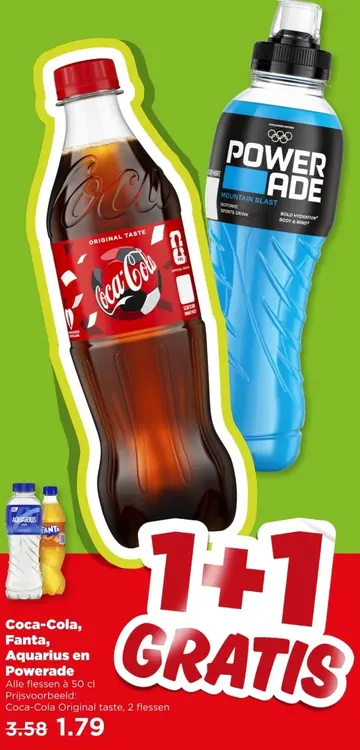 Aanbieding: Coca-Cola, Fanta, Aquarius en Powerade