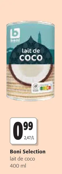 Offre: lait de coco